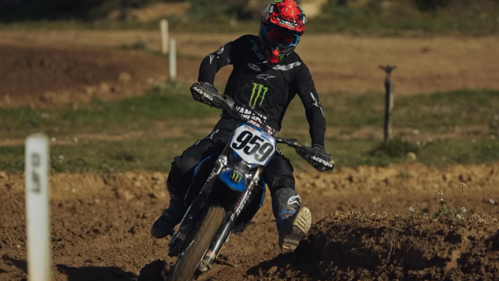 Fabio Quartararo rides Maxime Renaux's Yamaha YZ450FM. Credit: YouTube/Yamaha Racing.